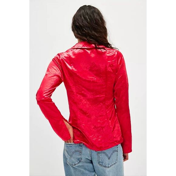 Free People Star Eyes Crinkle Satin Top Small NWOT - Picture 4 of 4